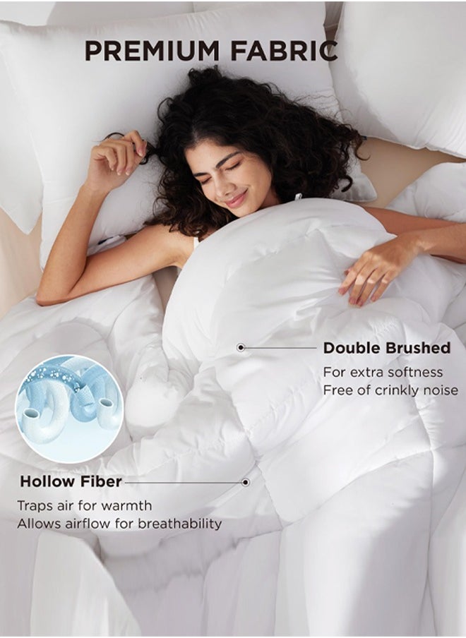 Duvet,Queen Size Quilt Down Comforter Insert Microfiber White 200X230centimeter