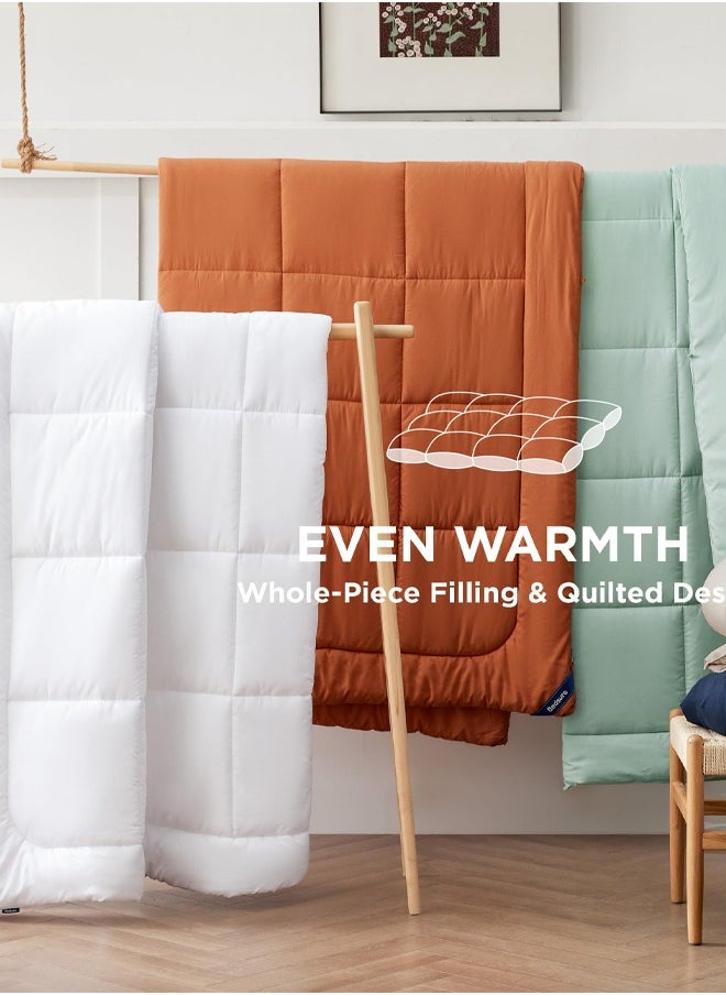 Duvet,Luxury Duvet King Size - Breathable Comforter for All Seasons | Hypoallergenic & Skin-Friendly Quilt | 220x240cm White Bedding