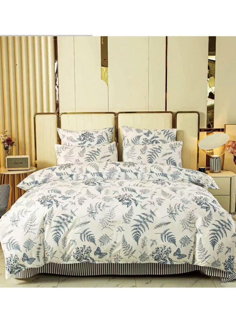 DUOMA HOME cotton duvet cover set , king size ,6pcs set with duvet cover 220*240cm and fit sheet and 4pcs pillowcases