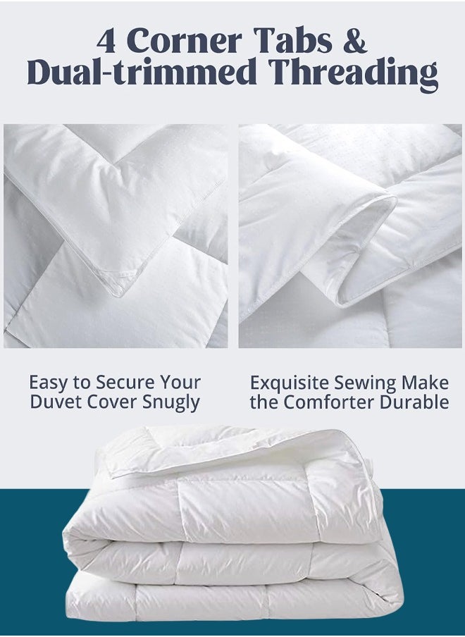 Duvet,King Size Quilt Down Comforter Insert Microfiber White 220X240centimeter