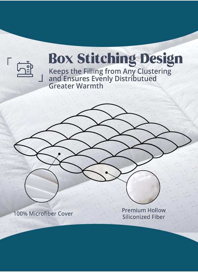 Duvet,King Size Quilt Down Comforter Insert Microfiber White 220X240centimeter