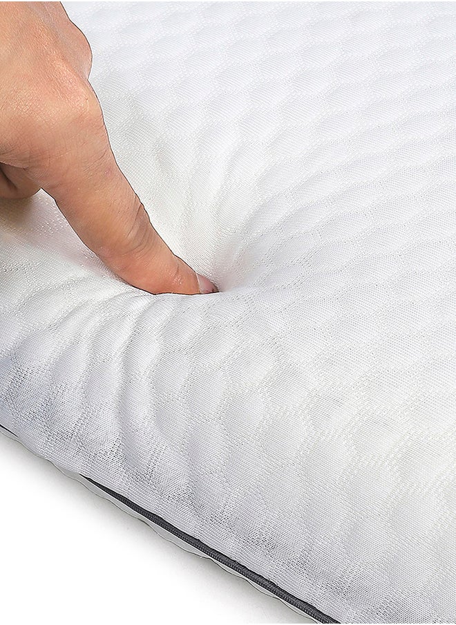 Orthopedic Memory Foam Bed Pillow for Sleeping, Neck Pain Relief | Soft Yet Supportive| Suitable for Side & Back Sleepers | Inner Cover Only (Memory Foam Flat, Standard (1pc)), 40 X 60 X 10 Cm