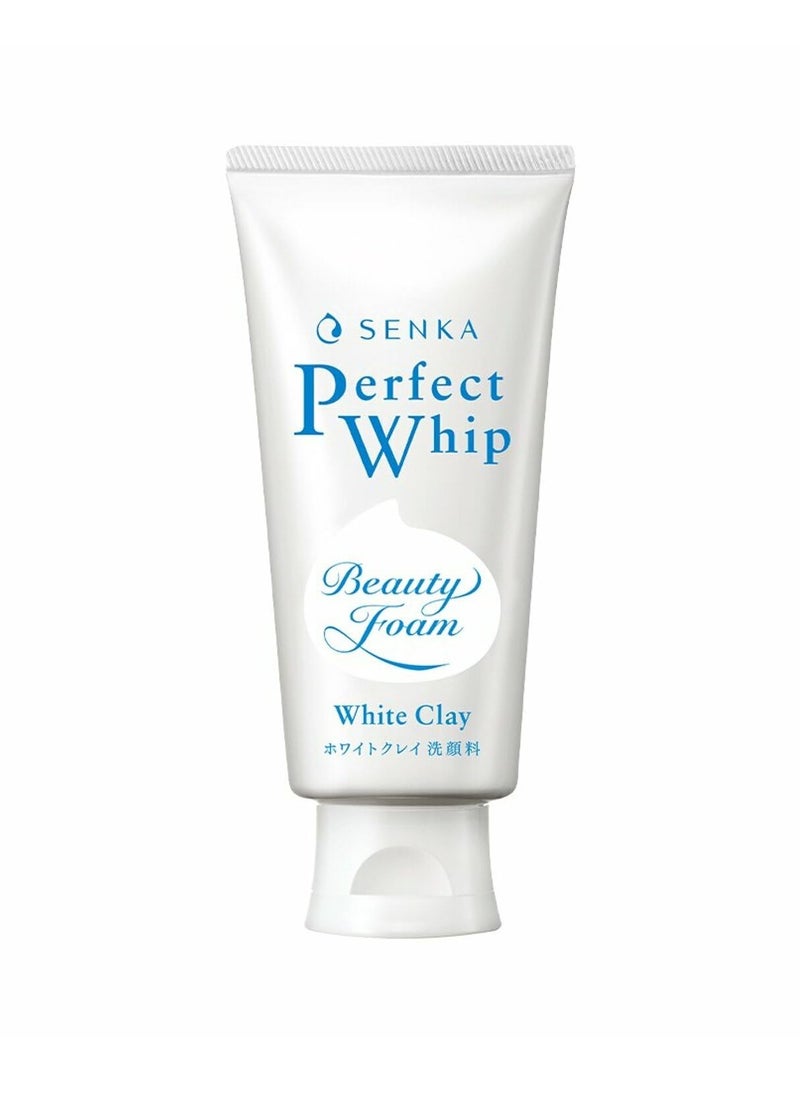 EM-Senka Perfect Whip Clay Beauty Face Foam, 120g, 2024 Version, Made in Japan, Absorbs and cleans even blackheads and square plugs. Contains cleansing ingredients clay and charcoal