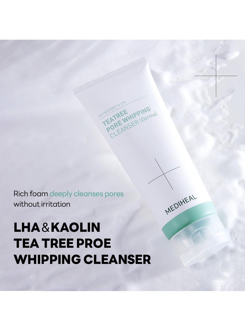 Mediheal Teatree Pore Whip Cleanser Special Set (6.76 fl oz + 1.69 fl oz) - Fresh and Revitalized Complexion Pore Cleanser with LHA & Kaolin