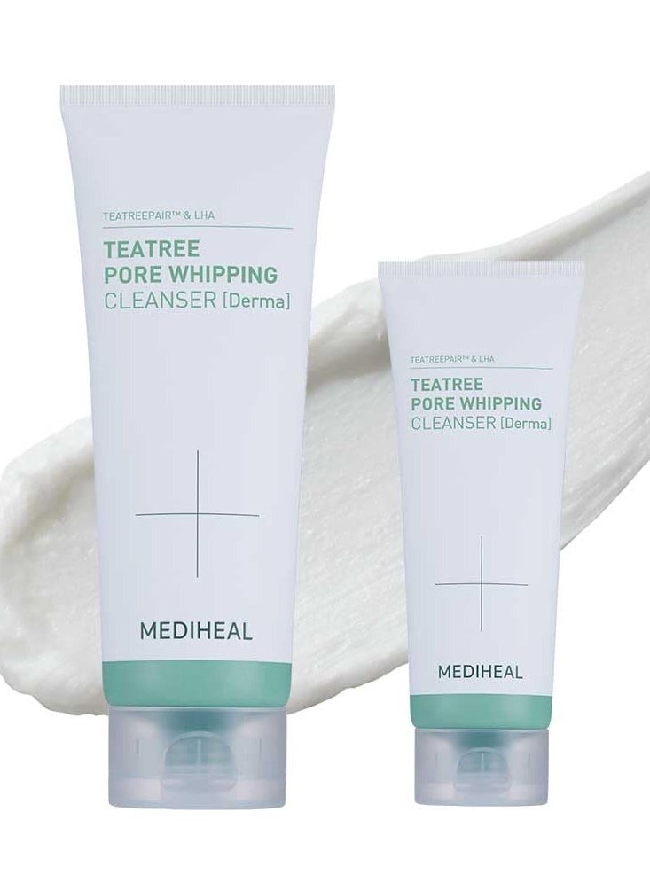 Mediheal Teatree Pore Whip Cleanser Special Set (6.76 fl oz + 1.69 fl oz) - Fresh and Revitalized Complexion Pore Cleanser with LHA & Kaolin