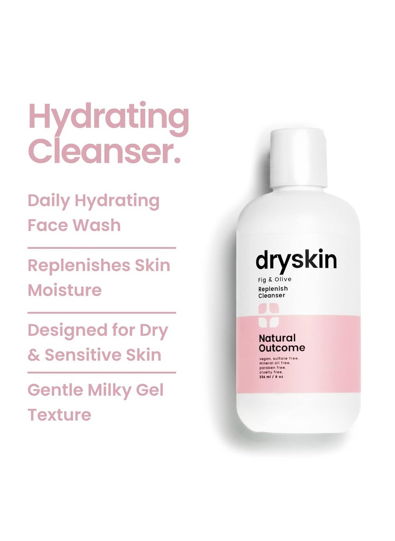Dry Skin Face Wash | Daily Facial Cleanser Restores Skins Hydration | Hydrating Fig and Olive Face Wash | Gentle Relief for Dry, Irritated, & Itchy Skin