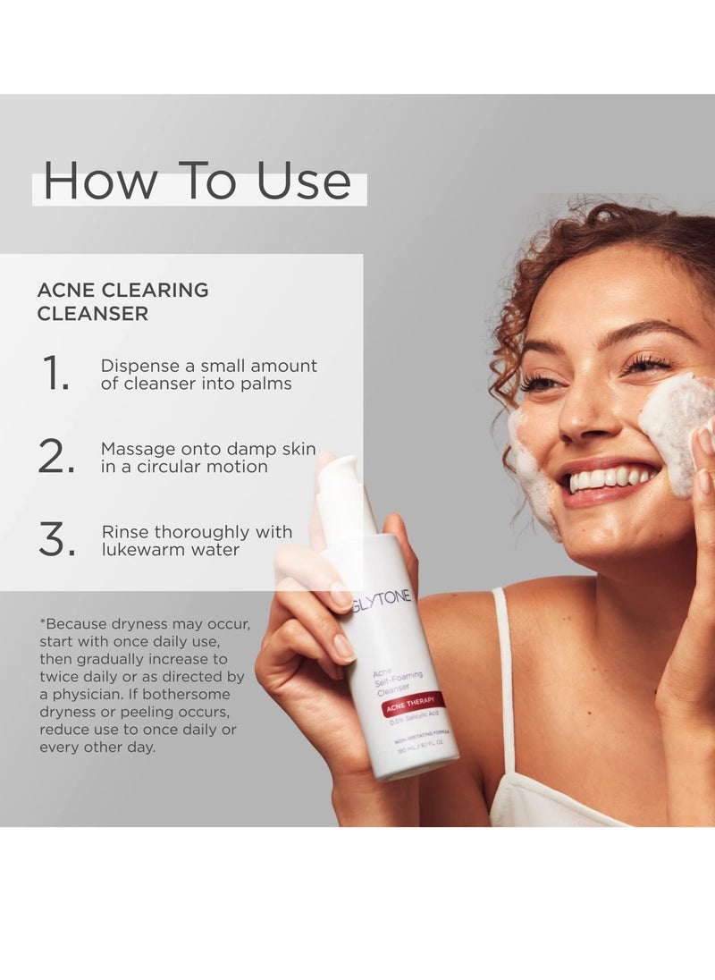 Glytone Acne Treatment For Face With Salicylic Acid Cleanser, Acne Cleanser, Skin Care Acne Wash Face Cleanser Oil Free