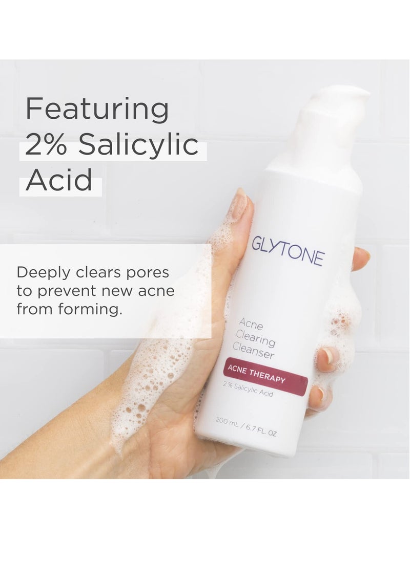 Glytone Acne Treatment For Face With Salicylic Acid Cleanser, Acne Cleanser, Skin Care Acne Wash Face Cleanser Oil Free