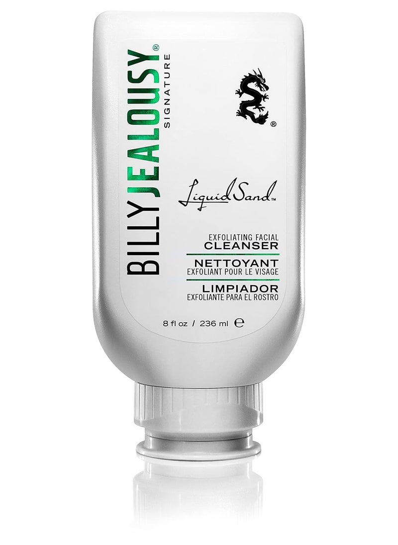 Billy Jealousy LiquidSand Exfoliating Face Cleanser for All Skin Types, Mens Face Wash for Daily Exfoliation of Dead Skin Cells & Grime, Cleans, Softens & Nourishes