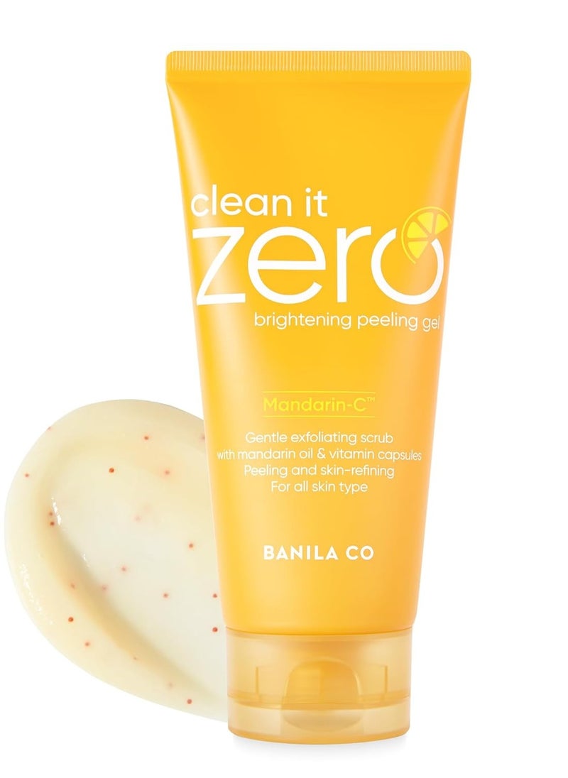 BANILA CO Clean it Zero Brightening Peeling Gel | Gentle Exfoliating Scrub with Mandarin Orange Extract, Korean Skincare for Smooth & Radiant Skin (120ml / 4.05 fl.oz)