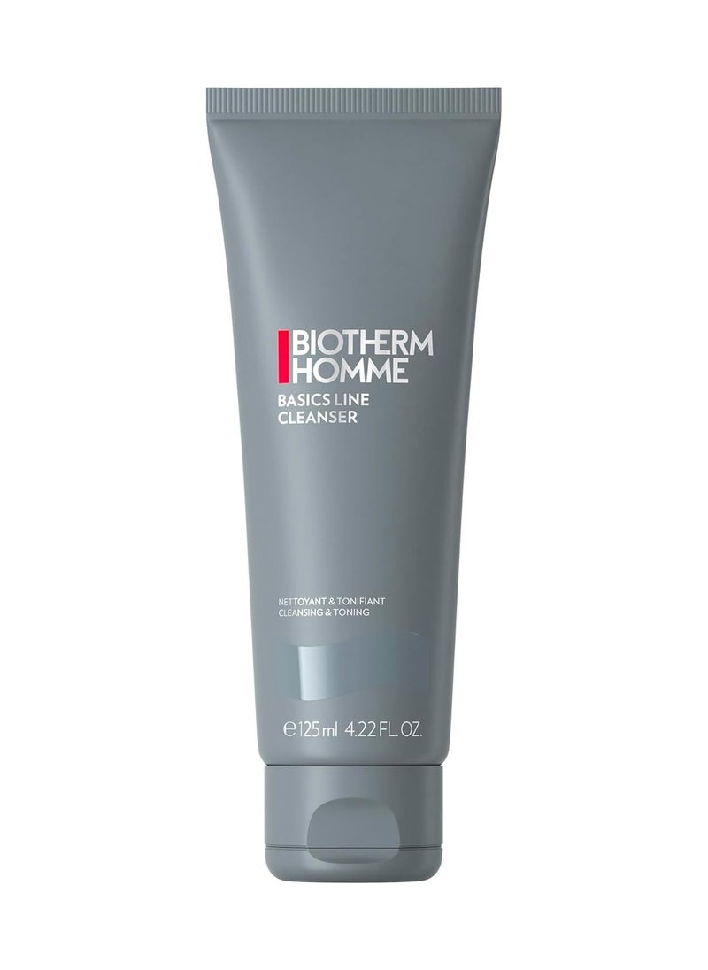 Biotherm Homme Basics Line Cleanser with Biotech Plankton, Gentle Daily Cleansing Gel for Men with Normal Skin, Fresh and Toning Effect, 4.2 Fl. Oz.