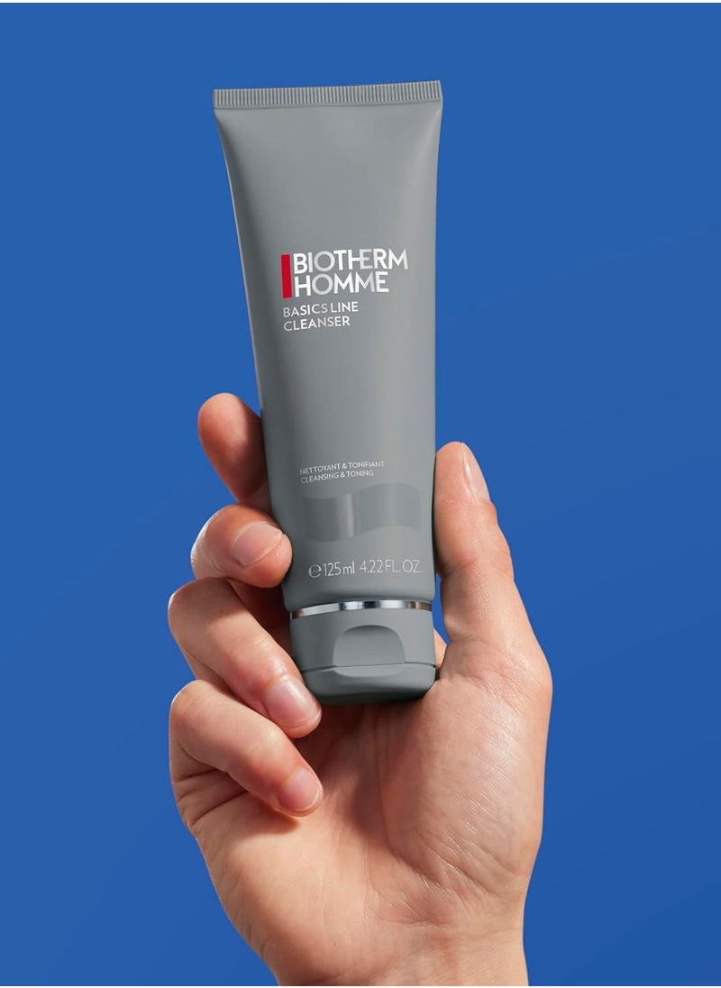 Biotherm Homme Basics Line Cleanser with Biotech Plankton, Gentle Daily Cleansing Gel for Men with Normal Skin, Fresh and Toning Effect, 4.2 Fl. Oz.