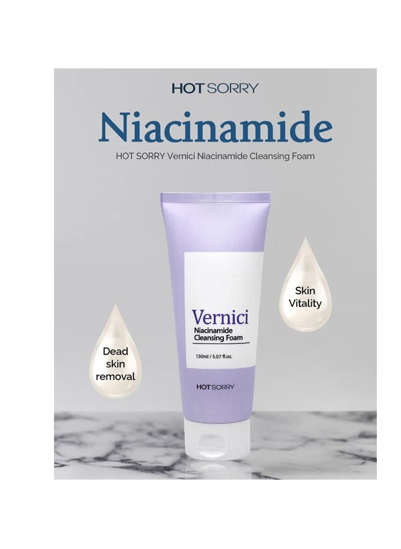 Vernici Niacinamide Cleansing Foam 5.07 fl.oz(150ml) | Soft Bubble | Moisturizing | Korean Cleansing Wash | k-beauty | (Niacinamide)