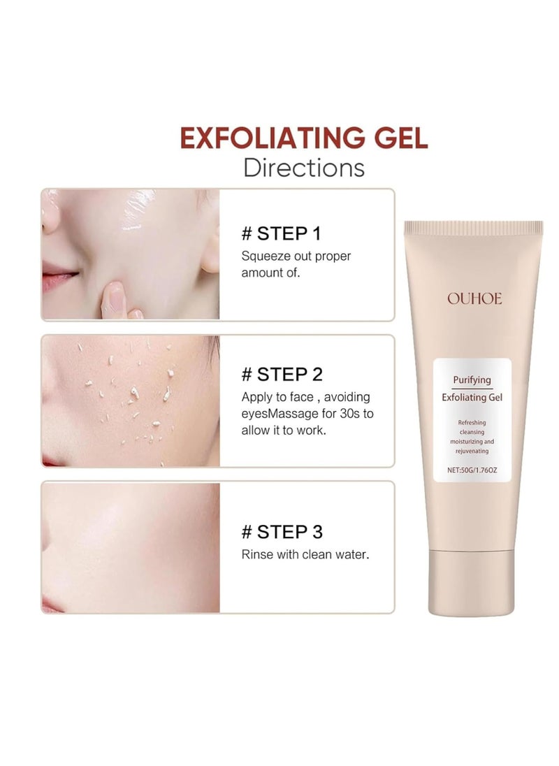 2PCS Purifying Exfoliating Gel,Exfoliating Gel, Purifying Exfoliating Moisturizing Gel, Facial Purifying Exfoliator Cleanser ﻿