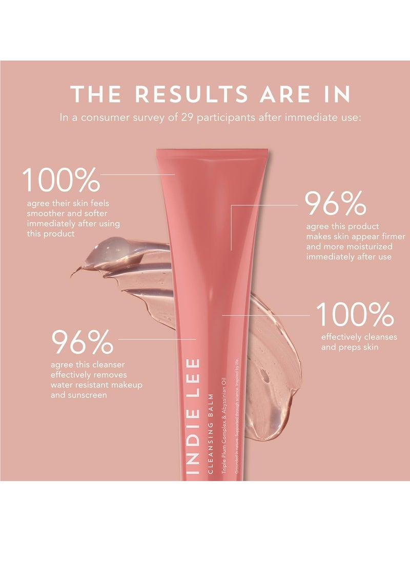 Indie Lee Cleansing Balm Makeup Remover - Oil Based Cleanser with Vitamin C, Kakadu Plum & Acerola Fruit to Melt Away Makeup & SPF, Boost Skin Radiance & Reduce Visible Signs of Aging (90ml)