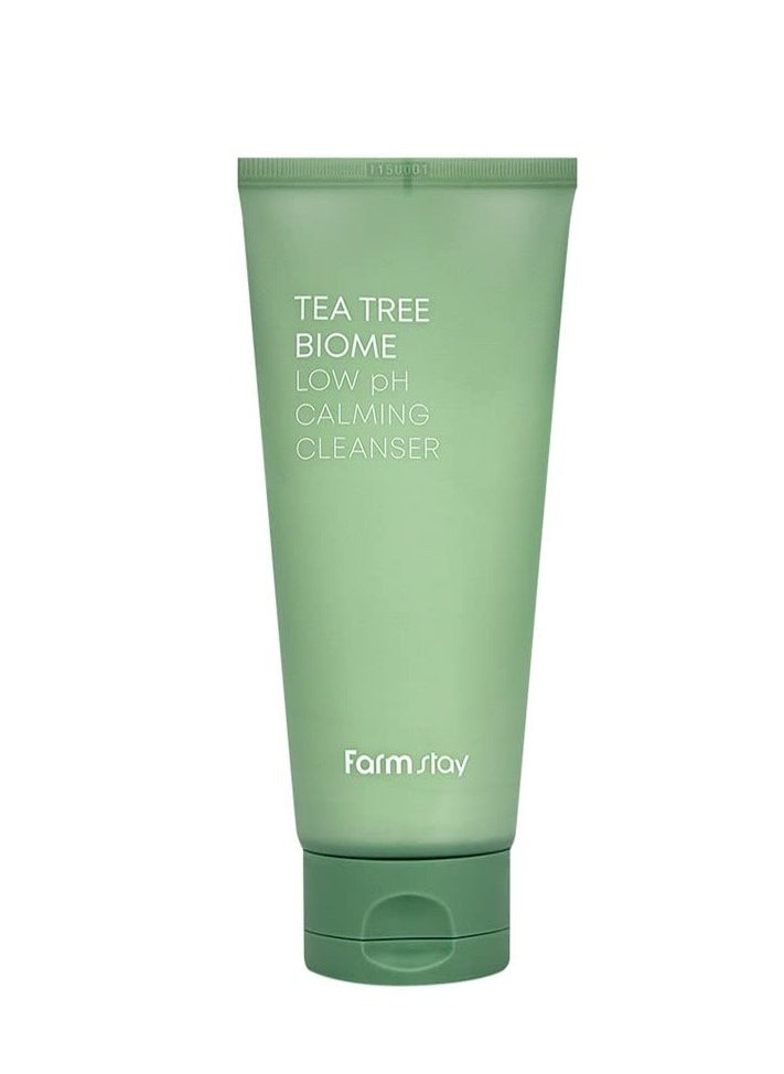 FARMSTAY Tea Tree Biome Low pH Calming Cleanser - Daily Facial Cleanser for Sensitive Skin, Korean Skin Care, Hydrating and Soothing Face skin, Acne Free Cleansing Foam, Gentle Facial Cleanser, for