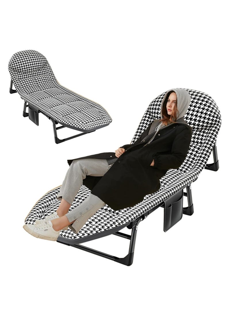 Recliner Adjustable Folding Chairs with Cushion Nap Beds Chaperone Portable Office Balcony