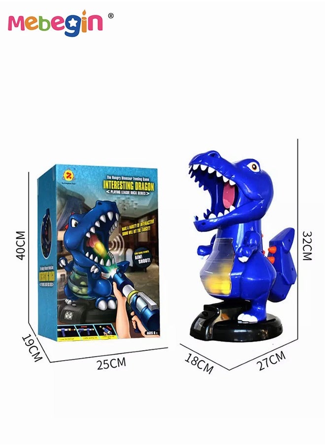 Movable Dinosaur Shooting Toys, Kids Electronic Target Shooting Games with Two Toy Guns, 24 Soft Foam Balls Electronic Target Practice Toys Birthday Gift for Boys Girls Kids Children