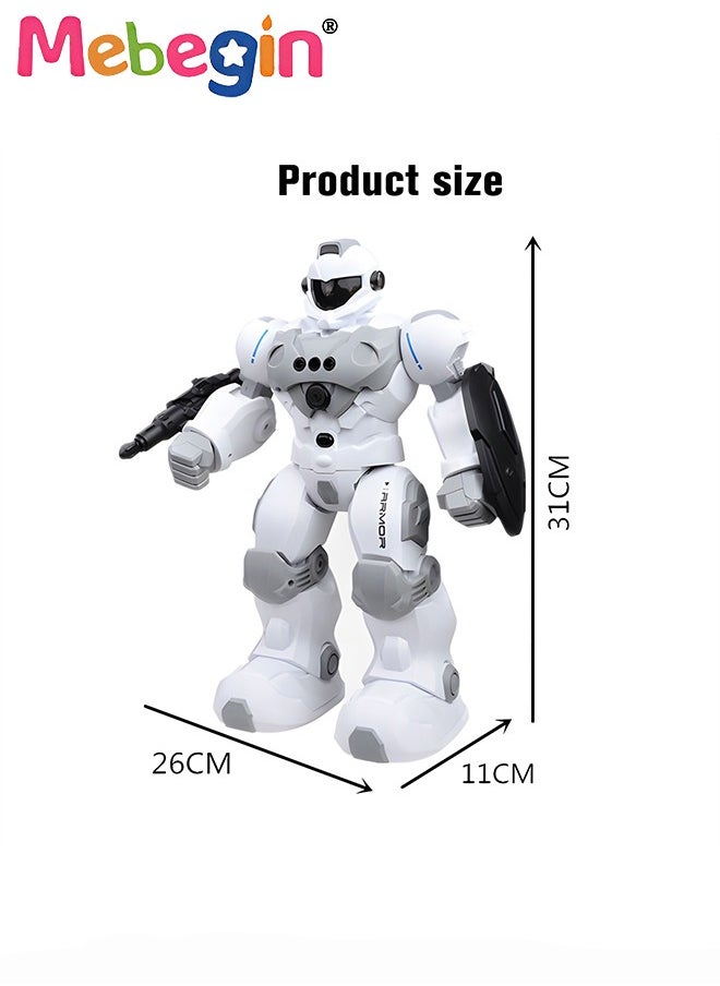 Remote Control Robot with Songs, Stories and Light, Intelligent Programmable Robot with Control Handle and Gesture Sensing, Multifunctional Companion Robot with Moving Arms and Legs, 2 AA Batteries