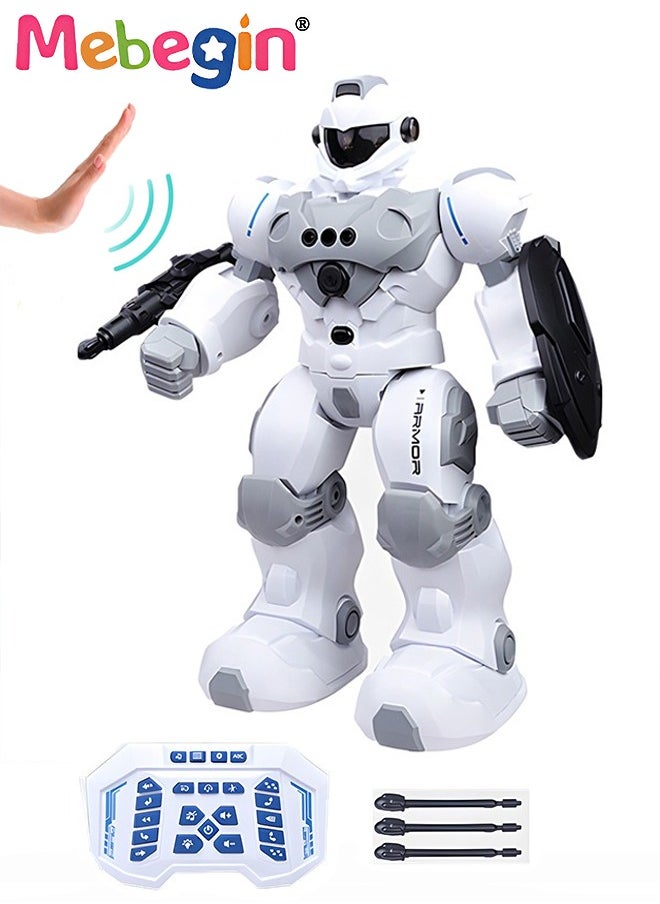 Remote Control Robot with Songs, Stories and Light, Intelligent Programmable Robot with Control Handle and Gesture Sensing, Multifunctional Companion Robot with Moving Arms and Legs, 2 AA Batteries