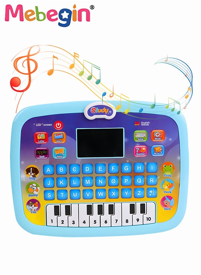 Kids Tablet Learning machine Pad Toy with A-to-Z Alphabet and 1-to-10 Numbers Piano Keys English Early Education Intelligent Story Machine Large-capacity Content Multi-functional Toy