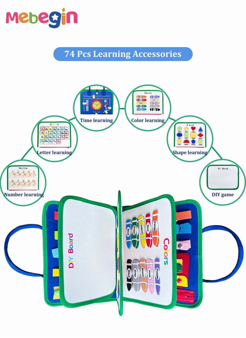 Busy Board Toys Montessori Toys Sensory Board for Fine Motor Skill Toddler Busy Board Toddler Travel Toys Pre-Kindergarten Toys for Boys and Girls