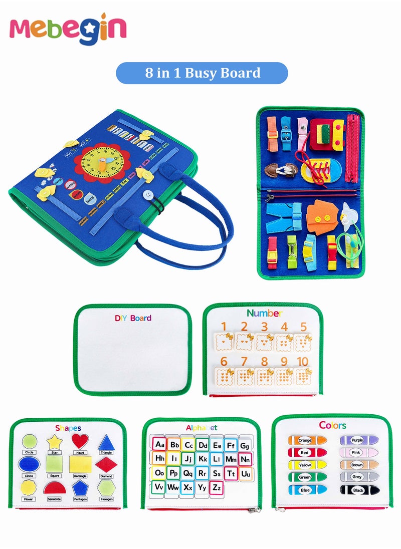 Busy Board Toys Montessori Toys Sensory Board for Fine Motor Skill Toddler Busy Board Toddler Travel Toys Pre-Kindergarten Toys for Boys and Girls