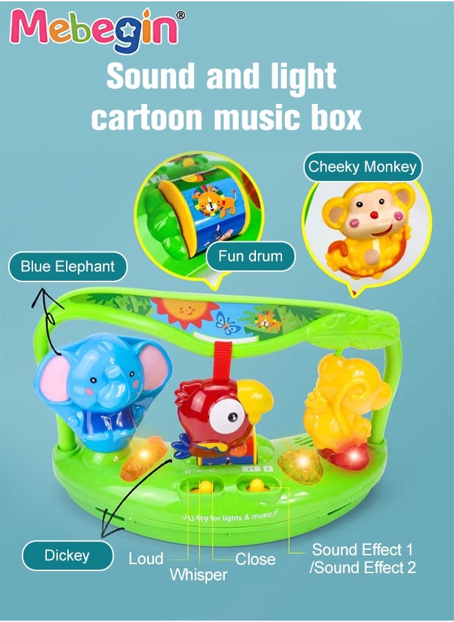 Multifunctional Baby Jumper, Educational Activity Jumper and Floor Toy, Baby Activity Center Equipped with Animal Pendant and Music, Colorful Fun Developmental Toys, Comfortable 360 Degree Rotating