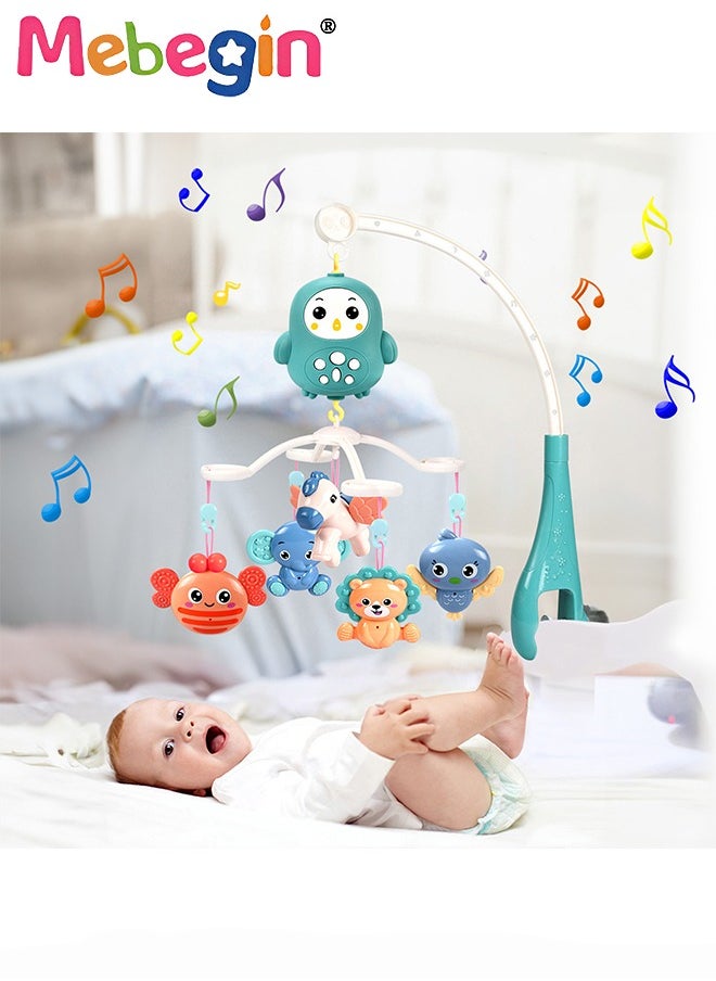 Baby Crib Mobile with Music and Light, Universal Crib Attachment, Remote Control Bed Bell, Adorable Crib Hanging Toys, Multifunctional Hanging Toys, Ideal Nursery Toy for Babies