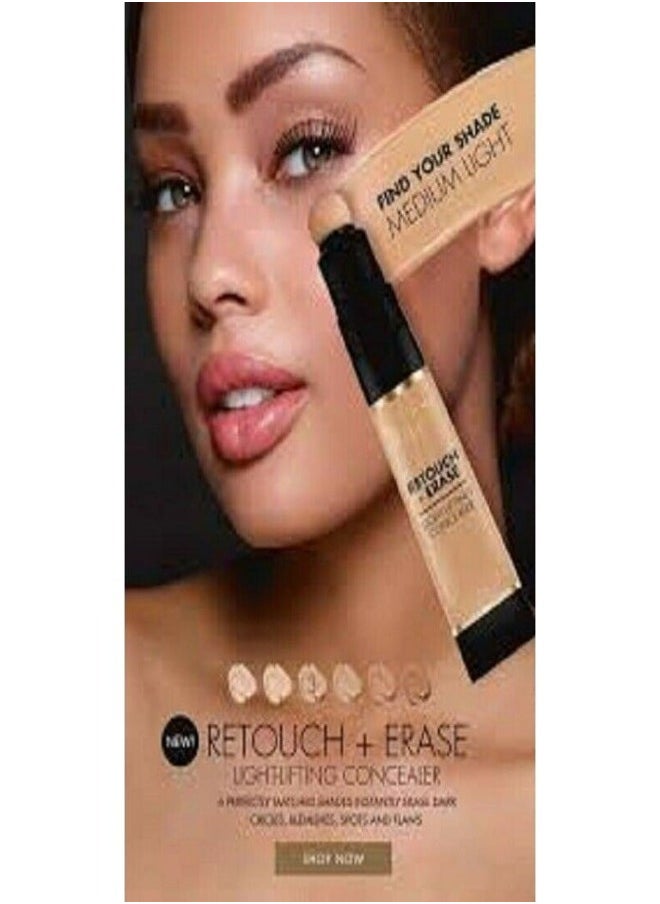 Milani Retouch + Erase Lifting Concealer 7ml - Shade 05 Honey Mid – Full-Coverage Lightweight Concealer for Flawless Skin, Brightening Effect, and Long-Lasting Wear