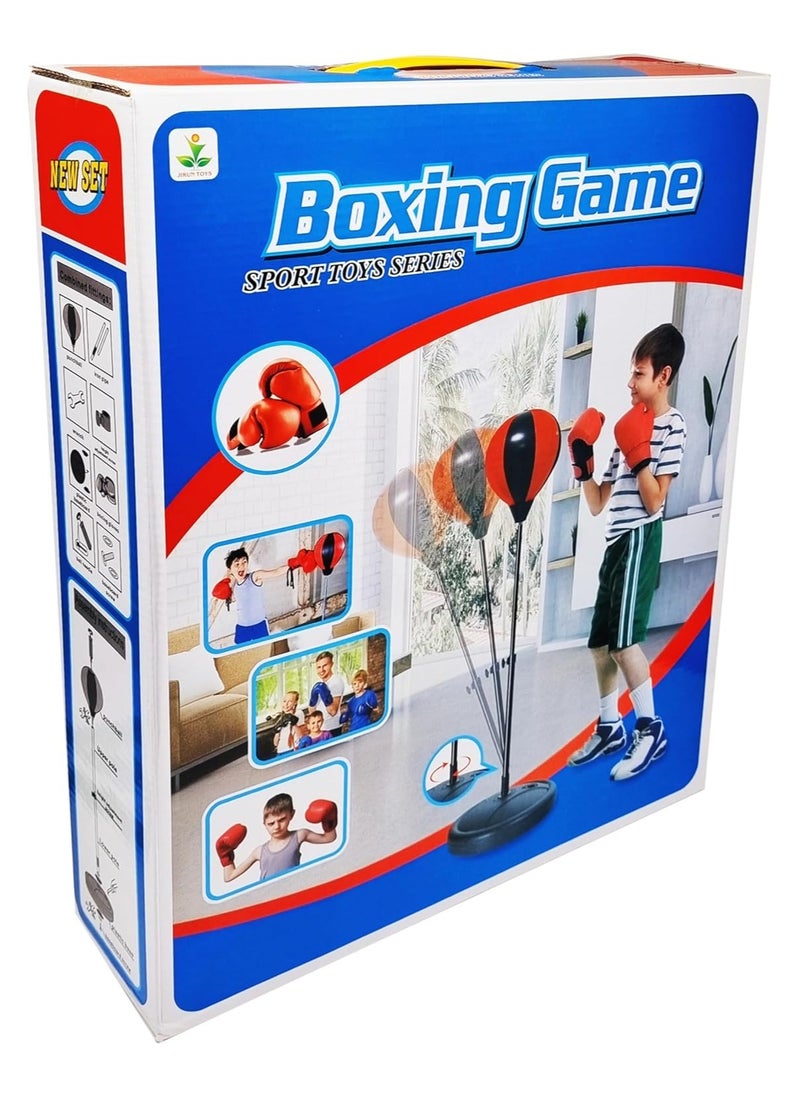 Adjustable Boxing Speed Ball Stand, 105cm Height, Red and Black Punching Ball, 33cm Base