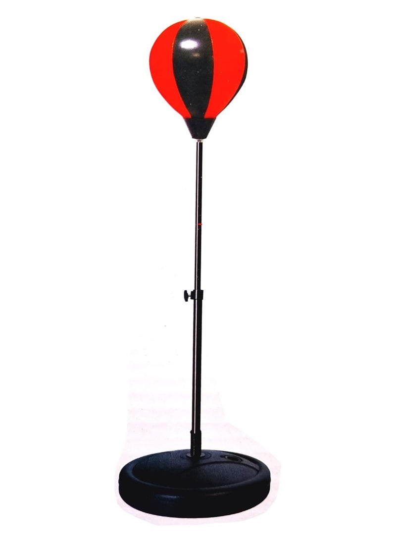 Adjustable Boxing Speed Ball Stand, 105cm Height, Red and Black Punching Ball, 33cm Base