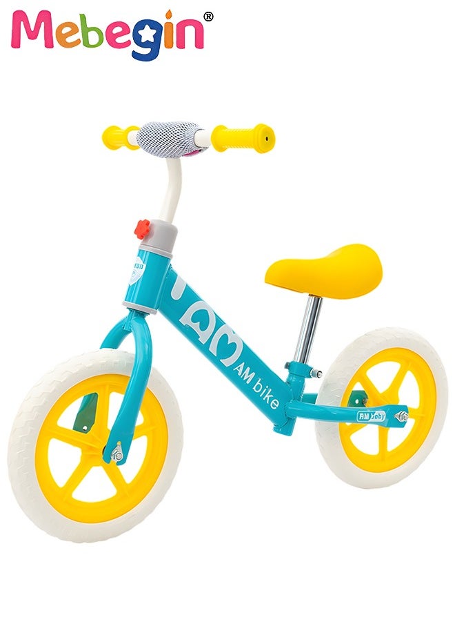 Kids Balance Bike without Pedal, Lightweight Push Bike with Adjustable Handlebar and Soft Seat, Sturdy No Pedal Bike, Early Learning Interactive Push Bicycle, Toddler Training Bike, Ideal First Bike