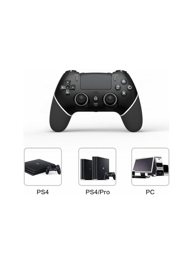 Controller Wireless, with USB Cable/1000mAh Battery/Dual Vibration/6-Axis Motion Control/3.5mm Audio Jack/Multi Touch Pad/Share Button,Controller Compatible with /Slim/Pro/PC (BLACK)