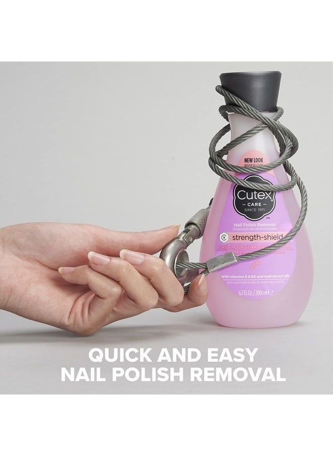 Nail Polish Remover, Strength Shield, Leaves Nails Looking Healthy, Contains Vitamins E, B5 & Hydrolyzed Silk, 6.76 Fl Oz