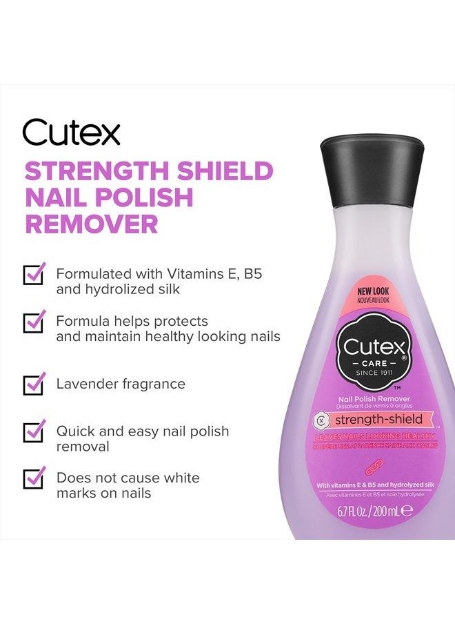 Nail Polish Remover, Strength Shield, Leaves Nails Looking Healthy, Contains Vitamins E, B5 & Hydrolyzed Silk, 6.76 Fl Oz