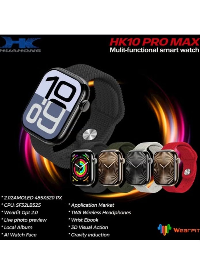Smartwatch 2.02 Inches Large Screen – 3D Visual Action Display, Massive Colorful Straps, Touchscreen, Fitness Tracking, Notifications, Waterproof, Ideal for Sports, Everyday Use, and Stylish Fashion
