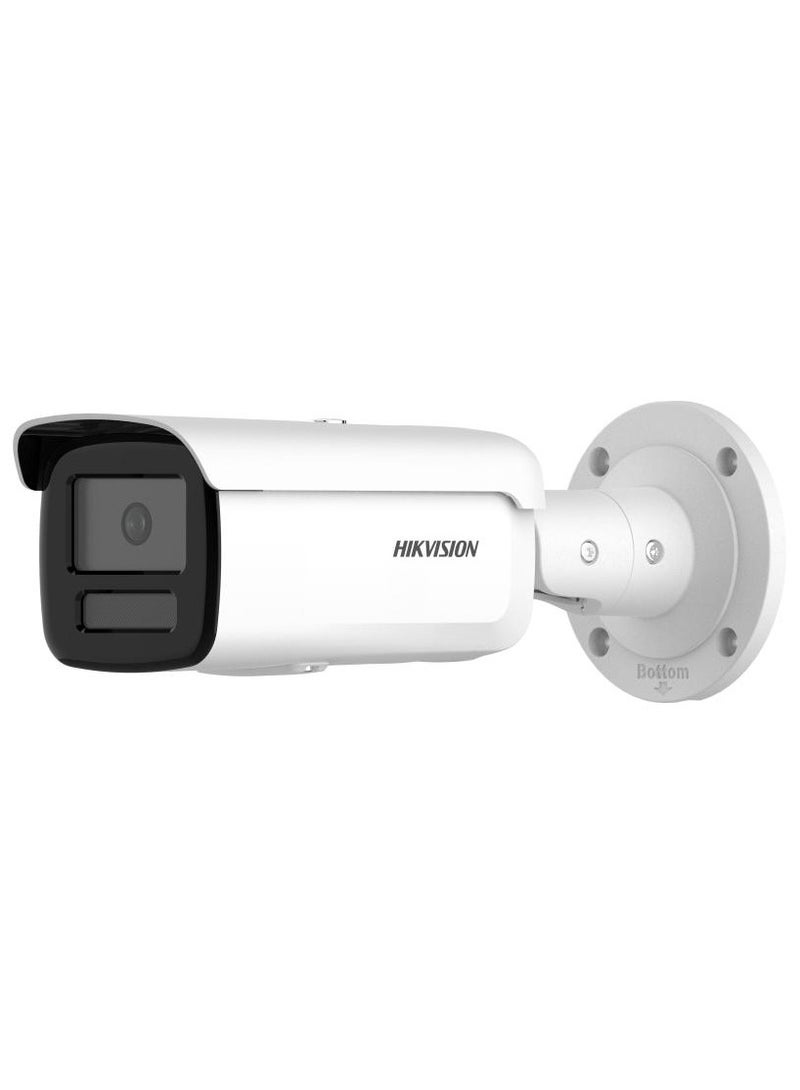 DS-2CD2T47G2H-LI 4MP Smart Hybrid Light Bullet Camera with ColorVu, 130dB WDR, Deep Learning Human & Vehicle Classification, H.265+ Compression, IR & White Light Illumination (Up to 60m), 2.8mm/4mm Fixed Lens, IP67 Weatherproof, PoE, MicroSD Support (Up to 512GB)