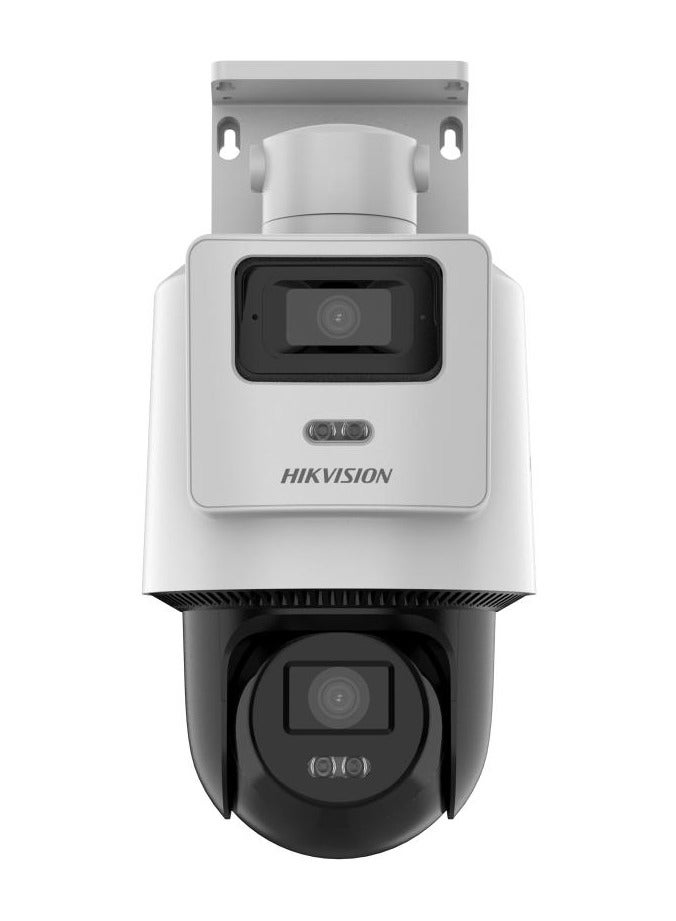 DS-2SE2C400MWG-E/14 TandemVu 4MP+4MP POE PT Network Camera, 4MP Resolution, Hybrid IR/White Light (30m Range), ICR, Built-in Microphone & Speaker, Up to 512GB Storage, IP66, H.265/H.264 Video Compression, Motion & Vehicle Detection, PoE, Remote Access via Hik-Connect | DS-2SE2C400MWG-E/14