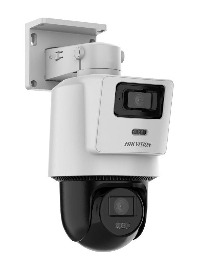 DS-2SE2C400MWG-E/14 TandemVu 4MP+4MP POE PT Network Camera, 4MP Resolution, Hybrid IR/White Light (30m Range), ICR, Built-in Microphone & Speaker, Up to 512GB Storage, IP66, H.265/H.264 Video Compression, Motion & Vehicle Detection, PoE, Remote Access via Hik-Connect | DS-2SE2C400MWG-E/14