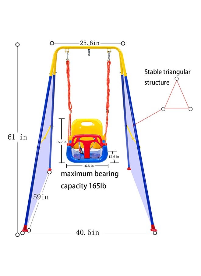 3-in-1 Swing Set Baby Jumper and Bouncers for Toddler Baby Swing is Suitable for Indoor and Outdoor Play with a Foldable Metal Stand for Easy Storage and Comes with Instructions for Easy Assembly