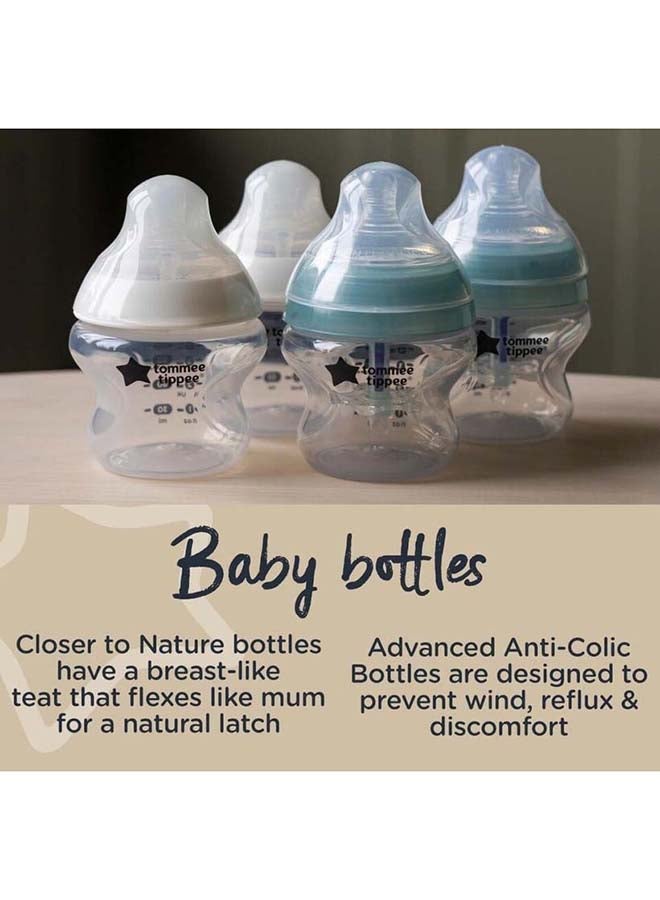 Complete Feeding Set, Electric Steam Steriliser with Insulated Bottle Bag, Newborn Self-Sterilising Baby Bottles and Easiwarm Bottle Warmer, Black
