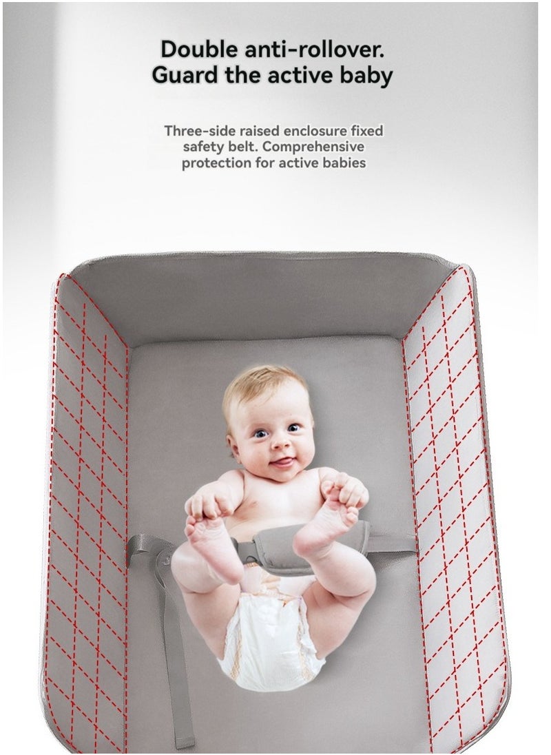 2-in-1 Portable Baby Changing Table with Baby Bath Tub,Foldable Changing Table, Baby Changing Station with Wheels,Height Adjustable Diaper Changing Bathtub Table for Infant and Newborn