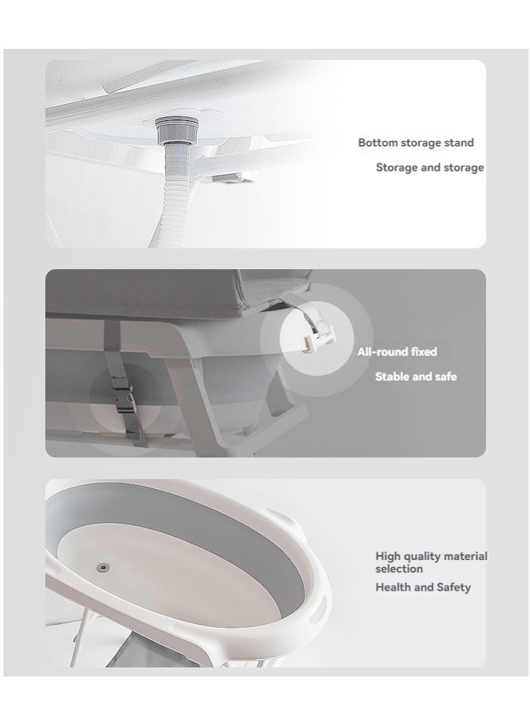 2-in-1 Portable Baby Changing Table with Baby Bath Tub,Foldable Changing Table, Baby Changing Station with Wheels,Height Adjustable Diaper Changing Bathtub Table for Infant and Newborn