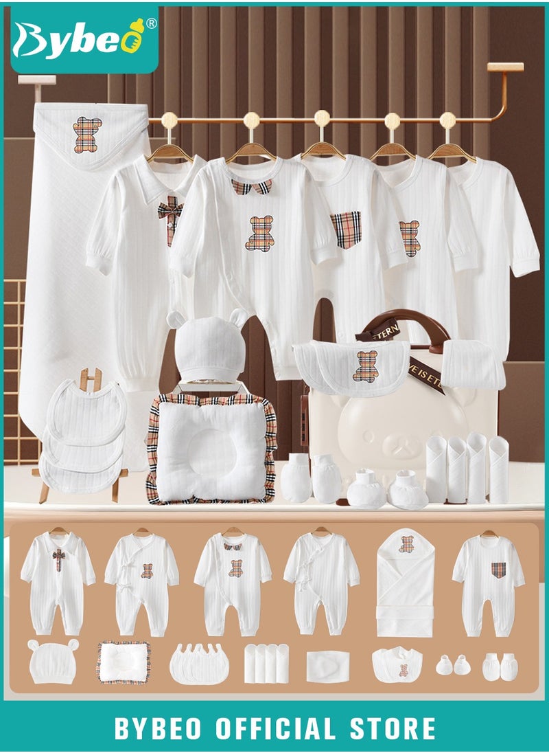 23PCS Newborn Baby Gifts Set, Newborn Layette Gift Set, Baby Clothes Accessories Set for Boys and Girls, Premium Cotton, Perfect Gift Box with Beautifully Suitcase for Spring Summer Autumn Winter