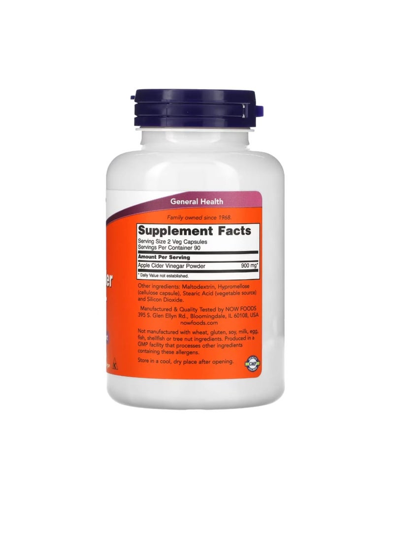 Apple Cider Vinegar 450 Mg 180 Veg Capsules