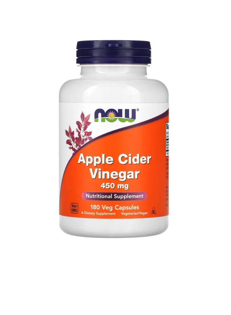 Apple Cider Vinegar 450 Mg 180 Veg Capsules