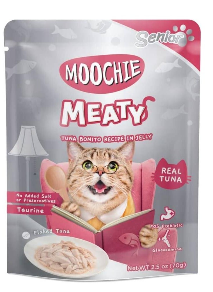 Moochie Cat Food  Tuna & Bonito Recipe in Jelly Pouch 12 x 70g