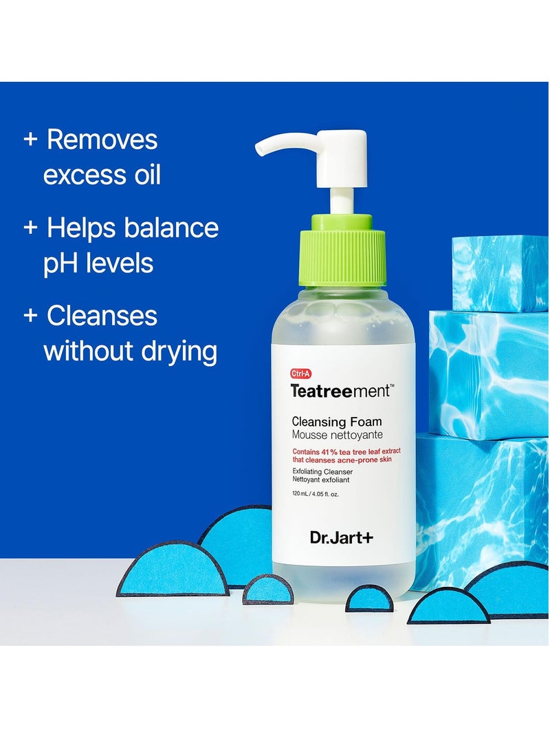 Dr.Jart+ Teatreement Cleansing Foam Face Wash for Oily Skin | Korean Skin Care, 4.05 Fl Oz