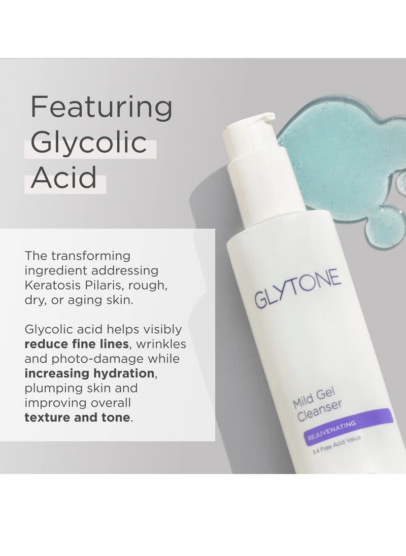 Glytone Mild Cream Cleanser with 3.4 Free Acid Value Glycolic Acid, Glycerin, Creamy for Dry Skin, Citrus Oil, Exfoliate and Moisturize, 6.7 oz